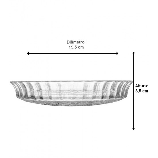 Prato 19,5cm Para Sobremesa De Vidro Angel